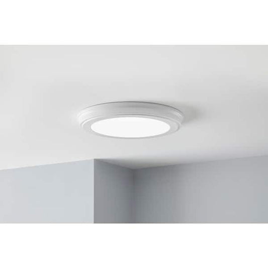 Commercial Electric 13 in. White Selectable LED Flush Mount JJU3011L-2/WHT