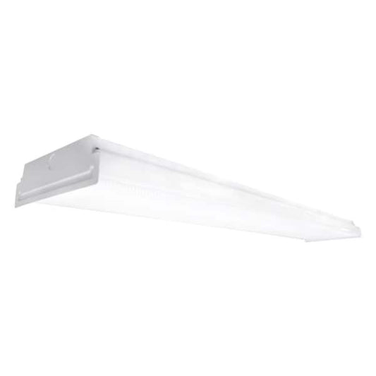 Commercial Electric 1-Pack 4 ft. 5600 Lumens Square Lens Integrated LED White Wrap Light, 4000K (2-Light) WR484056LSL