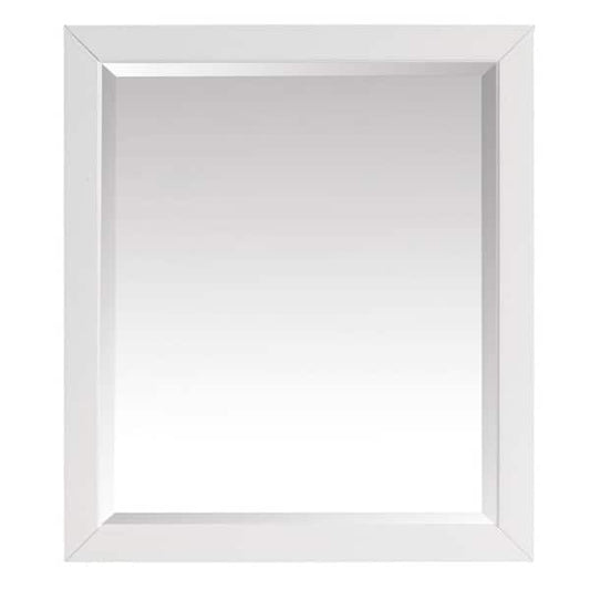 Home Decorators Collection Windlowe 28 in. W x 32 in. H Rectangular Wood Framed Wall Bathroom Vanity Mirror in White finish 15101-M28-WT
