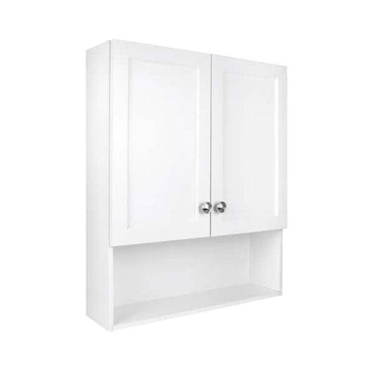 Glacier Bay 22-7/8 in. W. x 27-7/8 in. H Framed Surface-Mount Rectangular Bathroom Medicine Cabinet with Mirror, White 33155