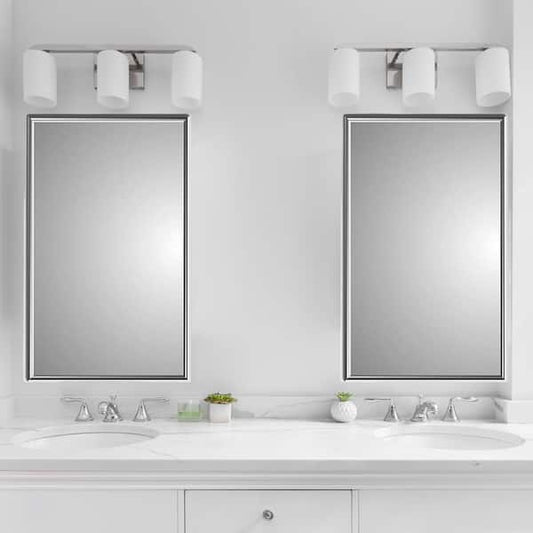 Glacier Bay Spacecab 16 in. x 26 in. x 3-1/2 in. Framed Recessed 1-Door Medicine Cabinet with 6-Shelves and Chrome Frame Mirror GB11
