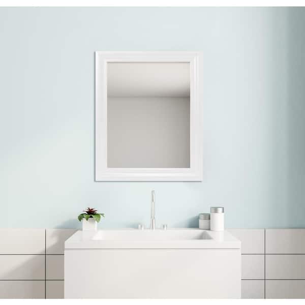 Glacier Bay 23.5 in. W x 28.5 in. H Rectangular PS Framed Wall Bathroom Vanity Mirror in White (Screws Not Included) 4398-23WT