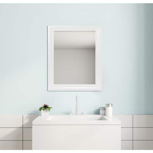 Glacier Bay 23.5 in. W x 28.5 in. H Rectangular PS Framed Wall Bathroom Vanity Mirror in White (Screws Not Included) 4398-23WT