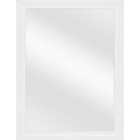 Glacier Bay 28.5 in. W x 40.5 in. H Rectangular Plastic Framed Wall Bathroom Vanity Mirror in White (Screws Not Included) 4398WK-WT