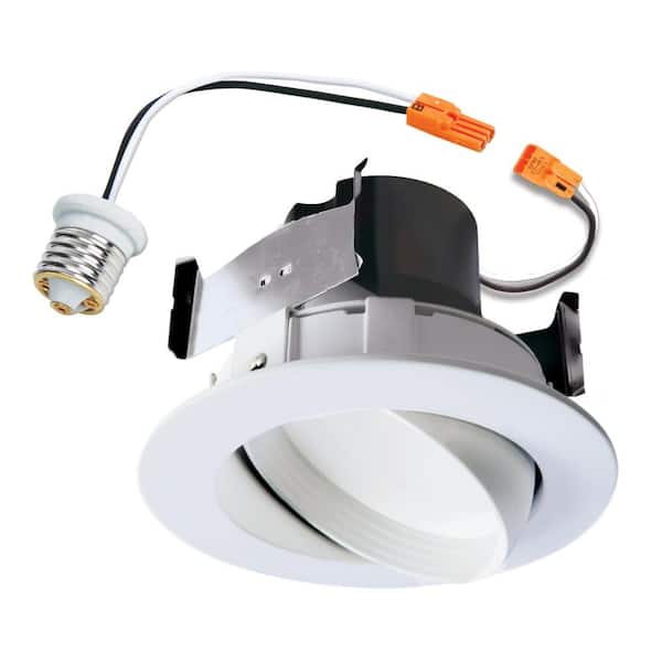 HALO RA 4 in. Adjustable CCT Canless IC Rated Dimmable Indoor Integrated LED Recessed Light Trim RA4069S1EWHR