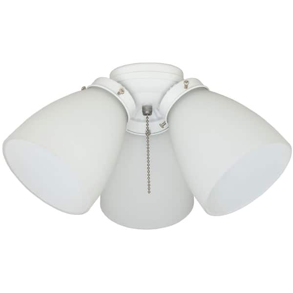 Hampton Bay 3-Light White Ceiling Fan Shades LED Light Kit 91383