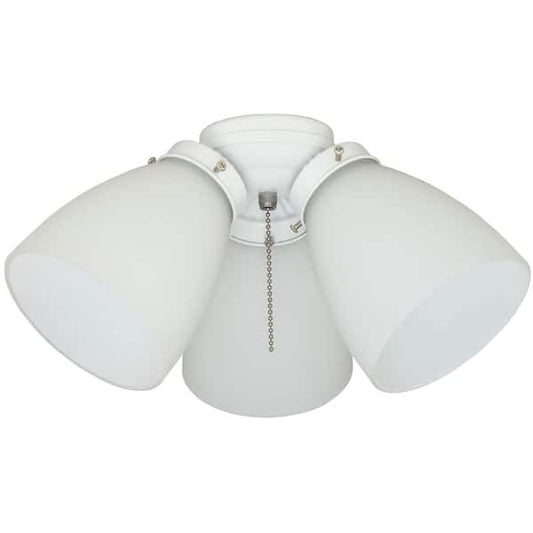 Hampton Bay 3-Light White Ceiling Fan Shades LED Light Kit 91383