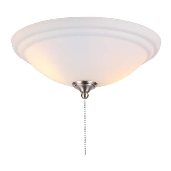 Hampton Bay 2-Light White Glass Bowl Ceiling Fan LED Light Kit 91601