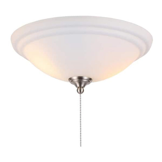 Hampton Bay 2-Light White Glass Bowl Ceiling Fan LED Light Kit 91601