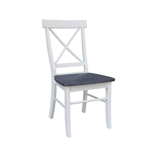 International Concepts Alexa X Back White/Gray Solid Wood Chair (Set of 2) C05-613P