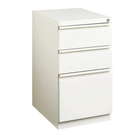 Hirsh 20 in. D 3-Drawer White Metal Letter Width 15 in. W Mobile Pedestal File Cabinet Box-Box-File 19353