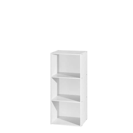 HODEDAH 3-Shelf, 36 in. H White Wooden Bookcase HID23 WHITE
