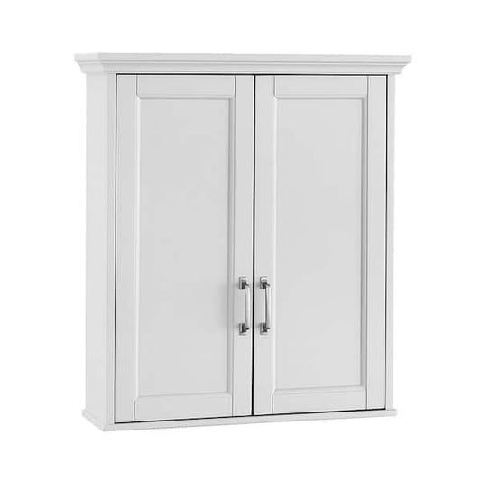 Home Decorators Collection Ashburn 24 in. W x 8 in. D x 27 in. H Bathroom Storage Wall Cabinet in White ASWW2327