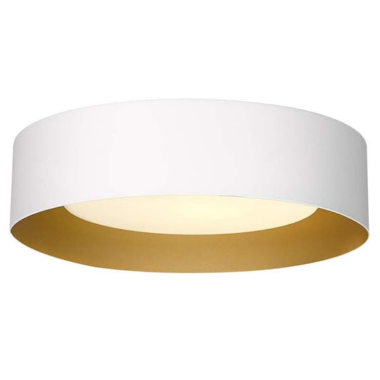 JAZAVA 13.8 in. 1-Light Living Room Hallway Bedroom White Flush Mount Ceiling Light Fixture HDC3336XS WH