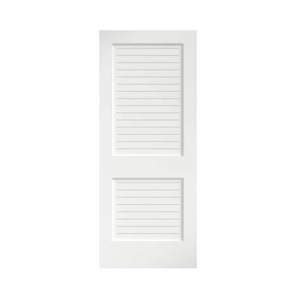 eightdoors 24 in. x 80 in. x 1-3/8 in. White Finished Flat Louver Solid Core Wood Interior Door Slab 72488019802435W
