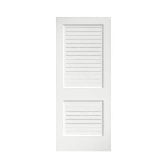eightdoors 24 in. x 80 in. x 1-3/8 in. White Finished Flat Louver Solid Core Wood Interior Door Slab 72488019802435W