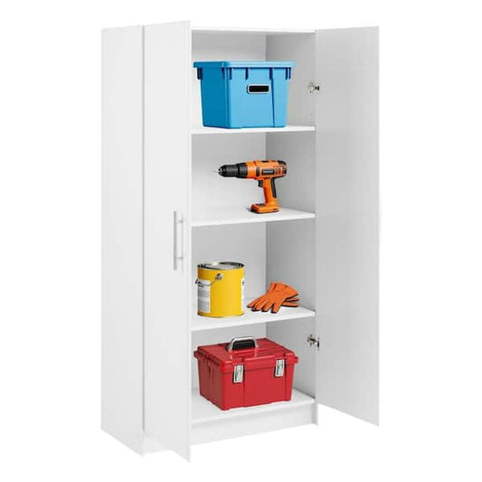 Prepac Wood Freestanding Garage Cabinet in White (32 in. W x 65 in. H x 16 in. D) WES-3264