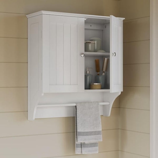 RiverRidge Home Ashland 23.8 in. W x 25.4 in. H x 8.86 in. D Bathroom Storage Wall Cabinet and Laundry Medicine Cabinet in White 06-084