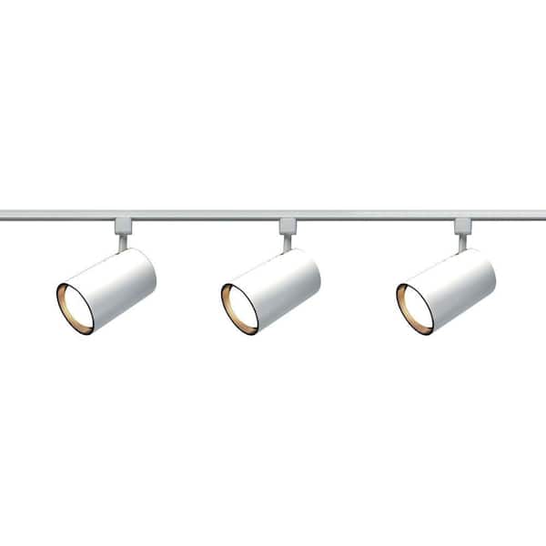 SATCO 3-Light R30 White Straight Cylinder Track Lighting Kit TK318