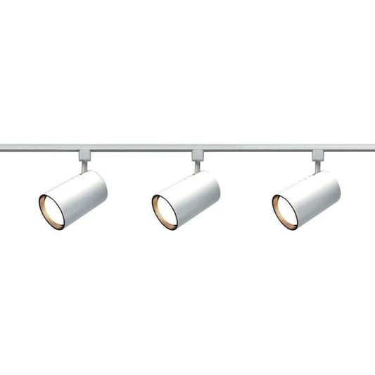 SATCO 3-Light R30 White Straight Cylinder Track Lighting Kit TK318