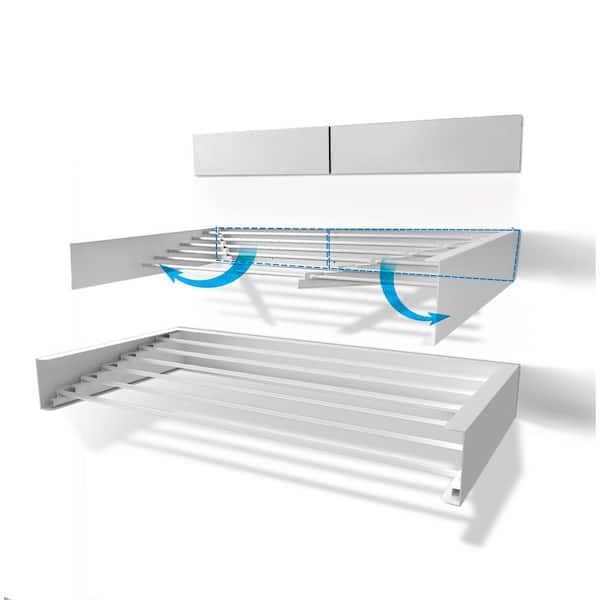 STEP UP 40 in. Indoor/Outdoor White Retractable Wall Mount Drying Rack Rack40White