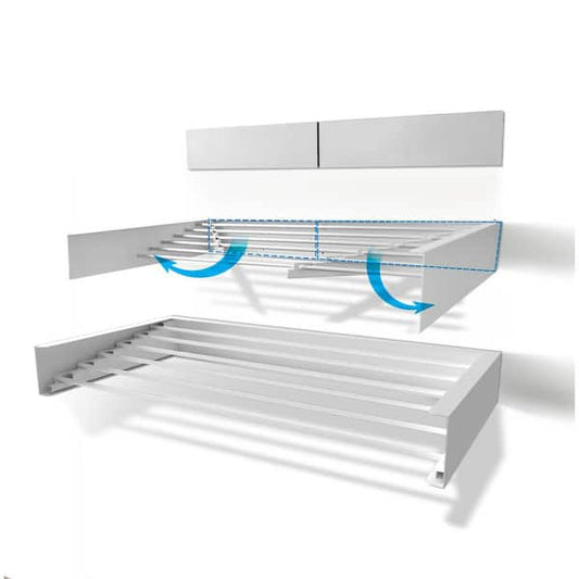 STEP UP 40 in. Indoor/Outdoor White Retractable Wall Mount Drying Rack Rack40White