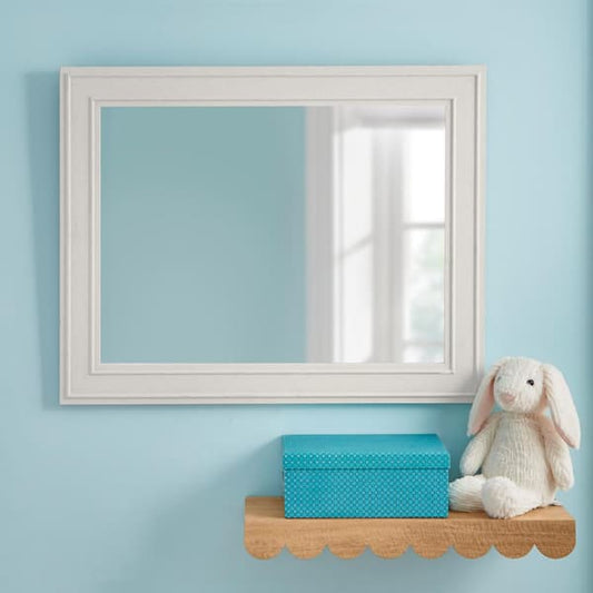 StyleWell Kids Medium Traditional White Framed Mirror (24 in. W 30 in. H) H5-MH-841