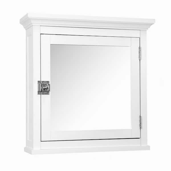 Teamson Home Madison 20.24 in. W x 19 in. H x 7 in. D Removable Medicine Cabinet with Mirrored Door in White HD17039