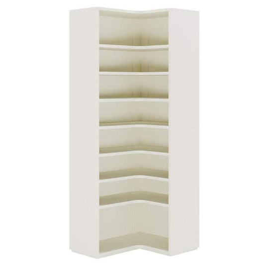 TRIBESIGNS WAY TO ORIGIN 65 in. H x 27.6 in. W White Wood Corner Shoe Storage Cabinet, 8 Tier Shoe Organizer with Large Capacity for Entryway HD-NY270-HYF