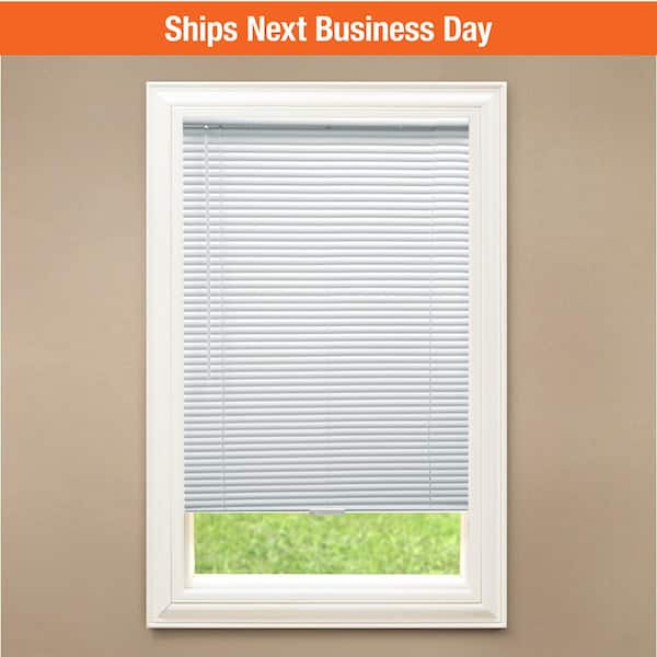 Unbranded White Cordless Room Darkening Vinyl Mini Blinds with 1 in. Slats-67 in. W x 48 in. L (Actual Size 66.5 in. W x 48 in. L) 10793478350919