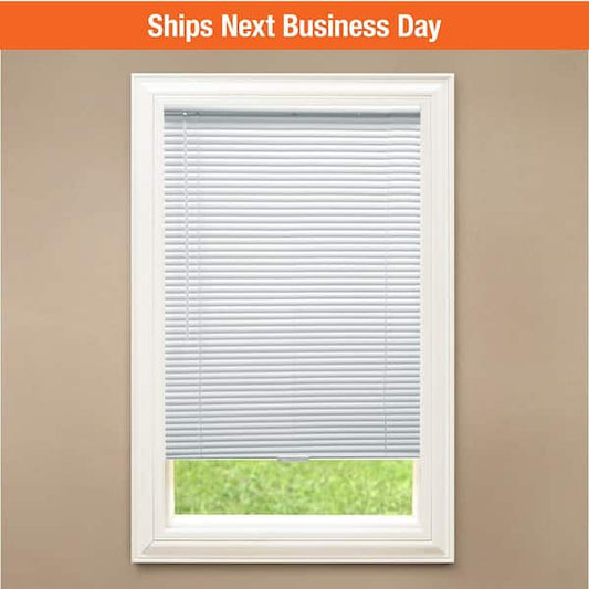Unbranded White Cordless Room Darkening Vinyl Mini Blinds with 1 in. Slats-67 in. W x 48 in. L (Actual Size 66.5 in. W x 48 in. L) 10793478350919