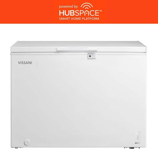 Vissani 8.8 cu. ft. Manual Defrost Convertible Chest Freezer with LED Light in White Powered by Hubspace MDCF9WH