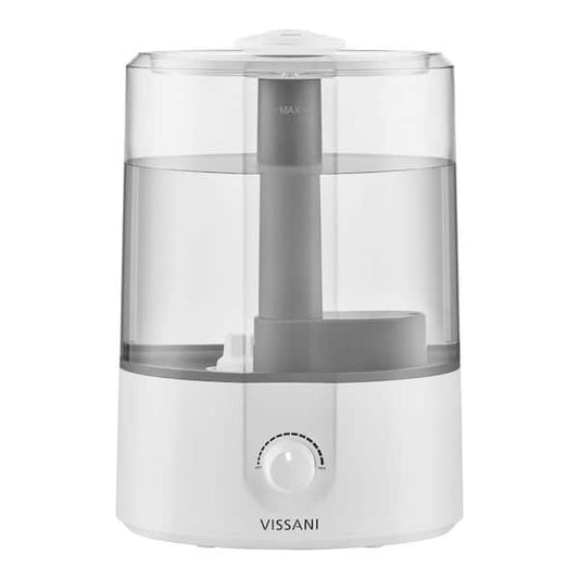 Vissani 1 Gal. Ultrasonic Humidifier 360 Degree Turning Dual Nozzle Cool Mist for Medium Room in White VK-8528A