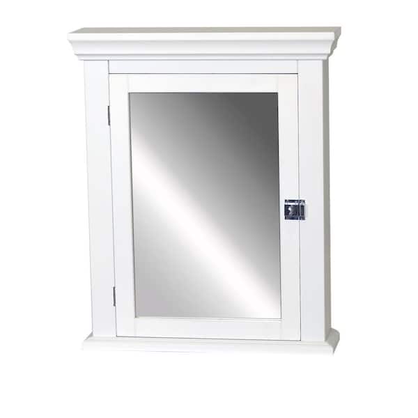 Zenith Early American 22-1/4 in. W x 27 in. H x 5-7/8 in. D Framed Surface-Mount Bathroom Medicine Cabinet in White MC10WW