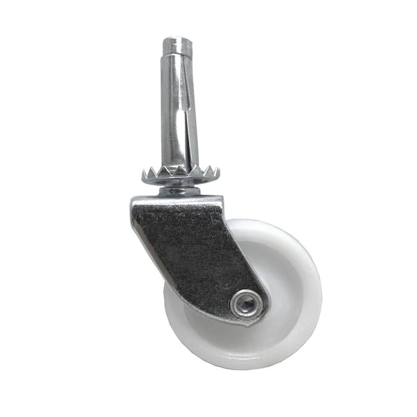 Everbilt 1 5/8 in. White Plastic and Steel Swivel Stem Casters with 50 lb. Load Rating 4 Pack 49055
